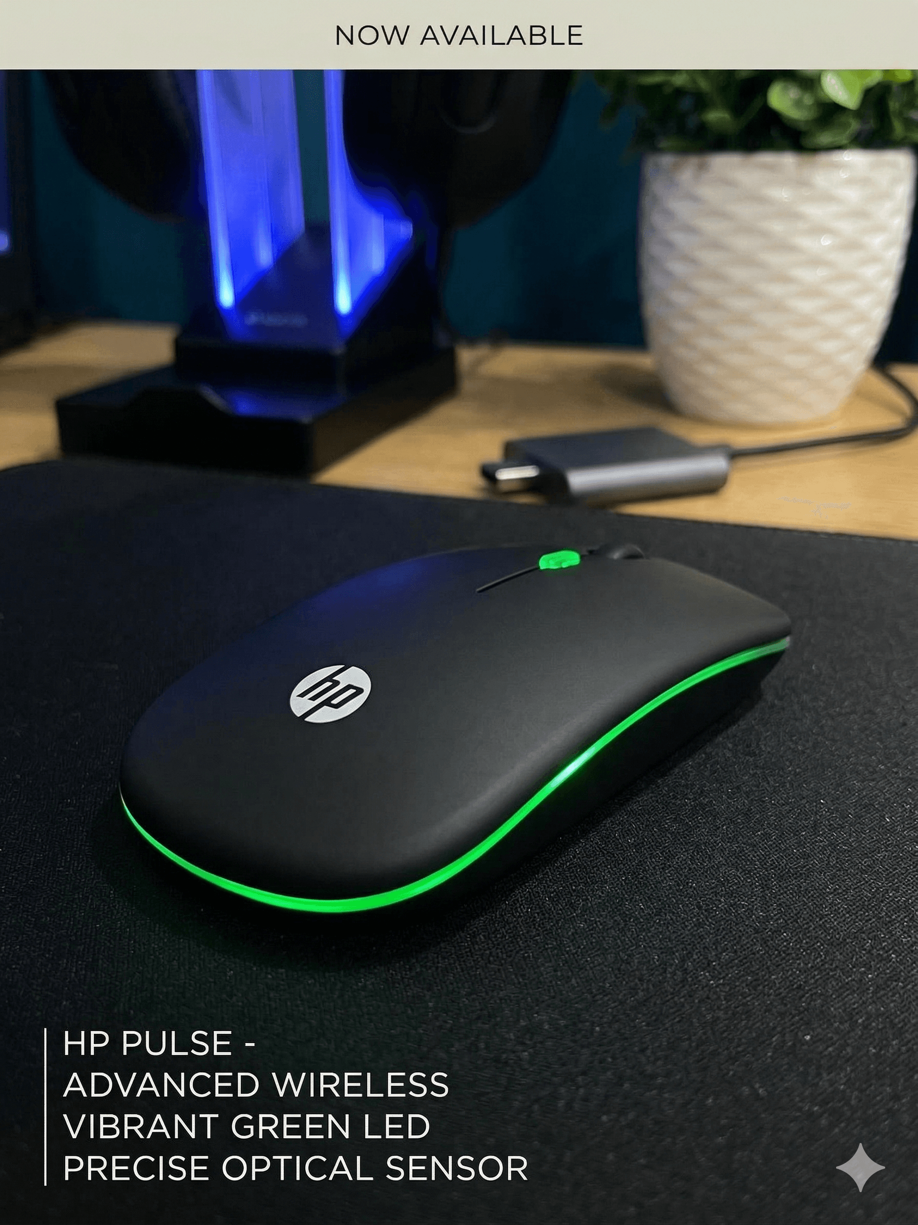 hp w10 wireless mouse (rgb edition)