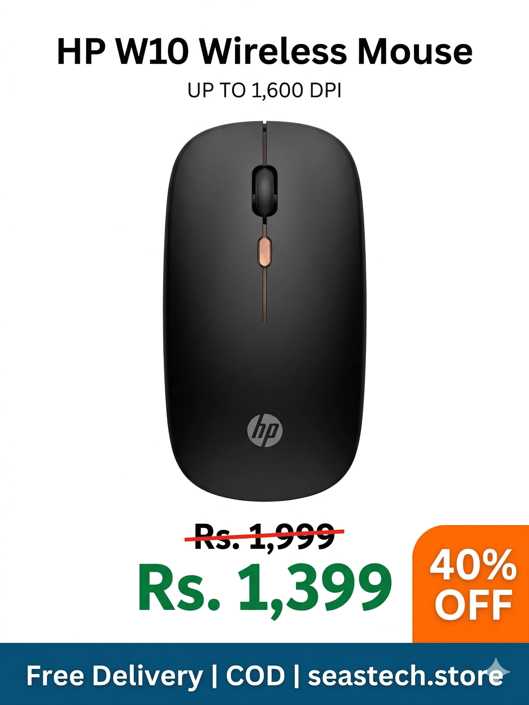 hp w10 wireless mouse (rgb edition)